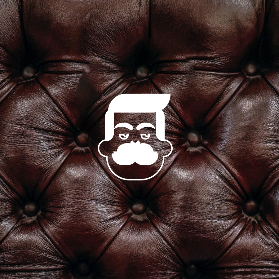 Brother Theo Logo on a leather couch