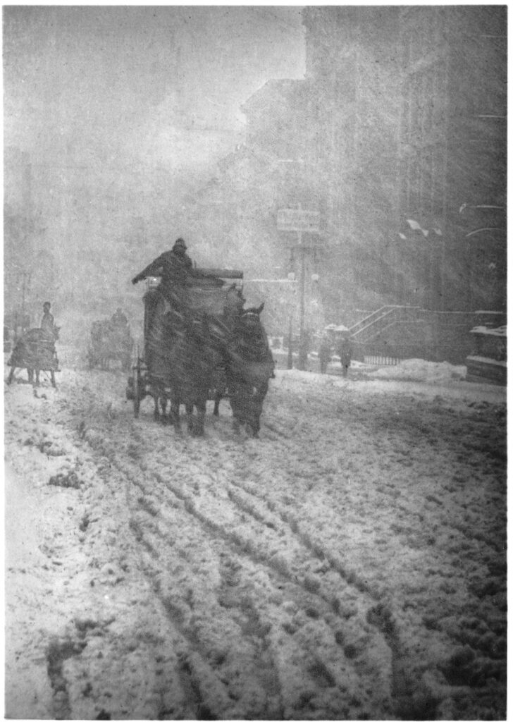 Winter, Fifth Avenue, photogravure by Alfred Stieglitz, 1892; published in Camera Work, No. 12, October 1905. Library of Congress, Washington, D.C.